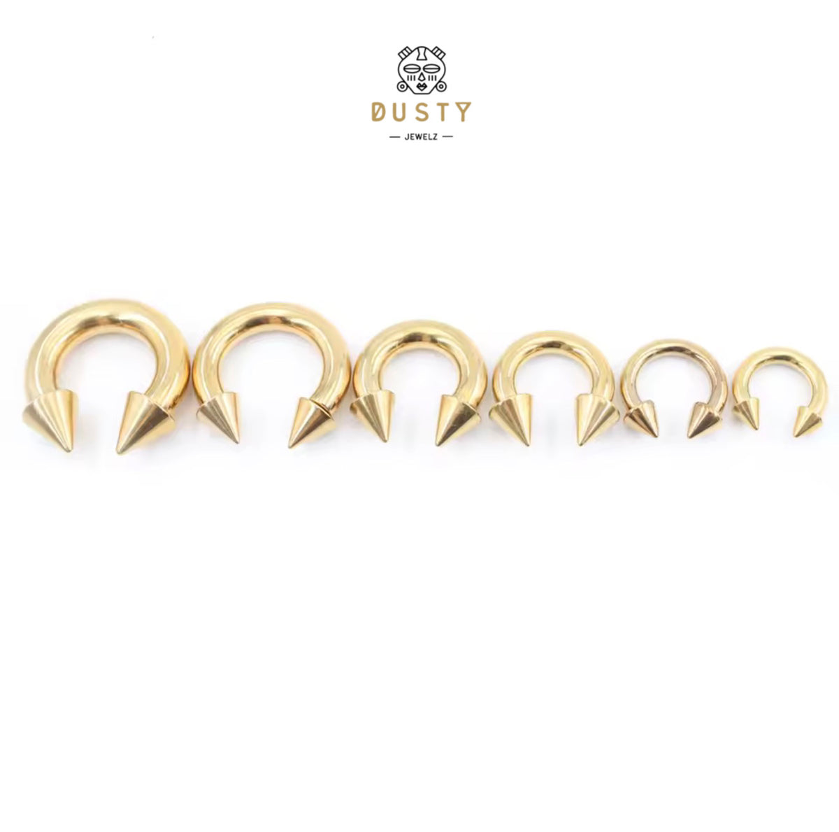 Spiked Circular Barbell | Heavy Gauged Horseshoe