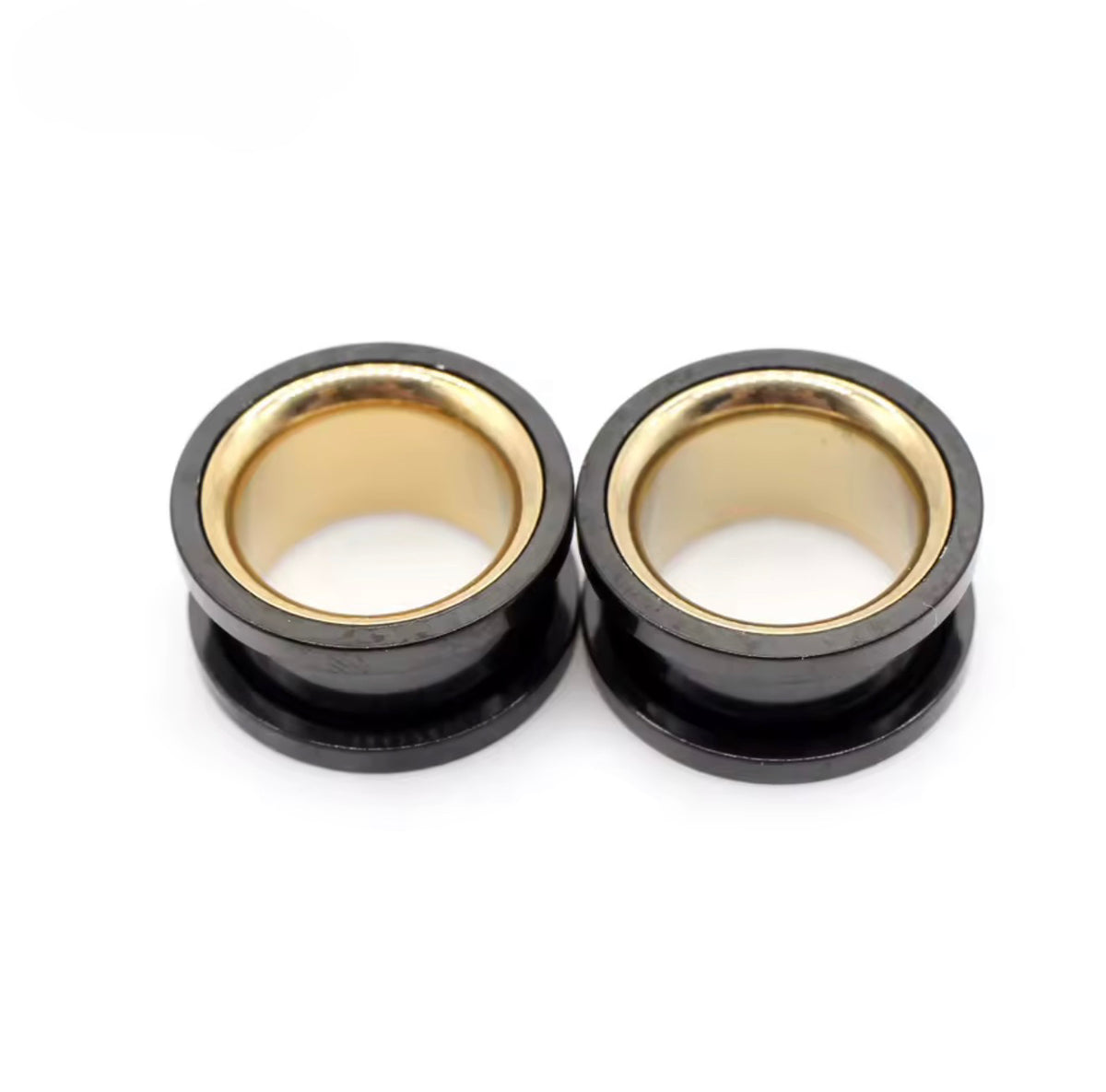 Two-Tone Stainless Steel Ear Tunnels | Screw-On Double Flare | 6–30mm | Pair