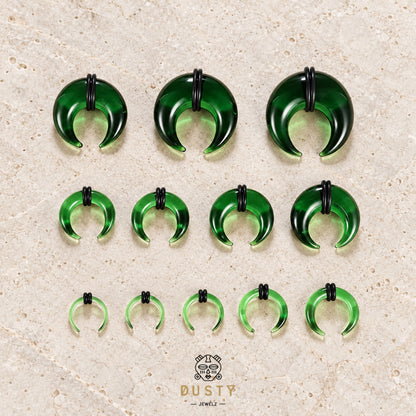 Green Glass Septum Pincher | Septum Stretching Jewellery | 1.6–16mm