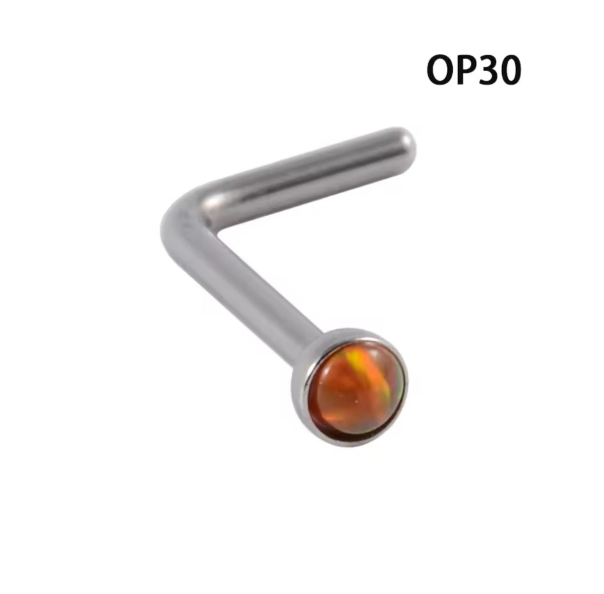 Flat Top Opalite Nose Screw Stud