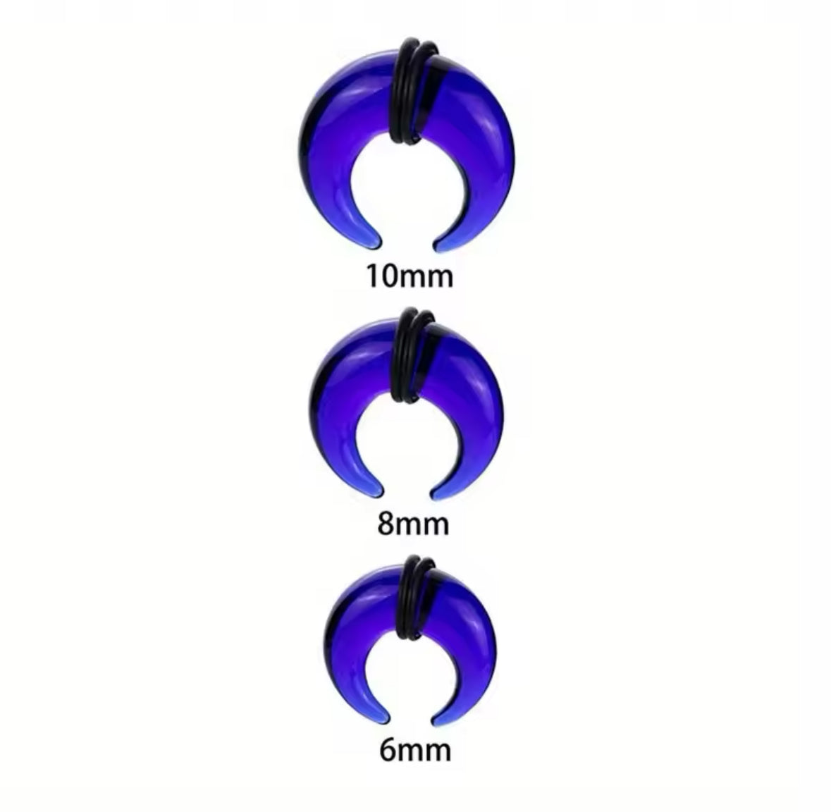 Glass Septum Crescent Pincher | Bull Taper | 6mm -10mm