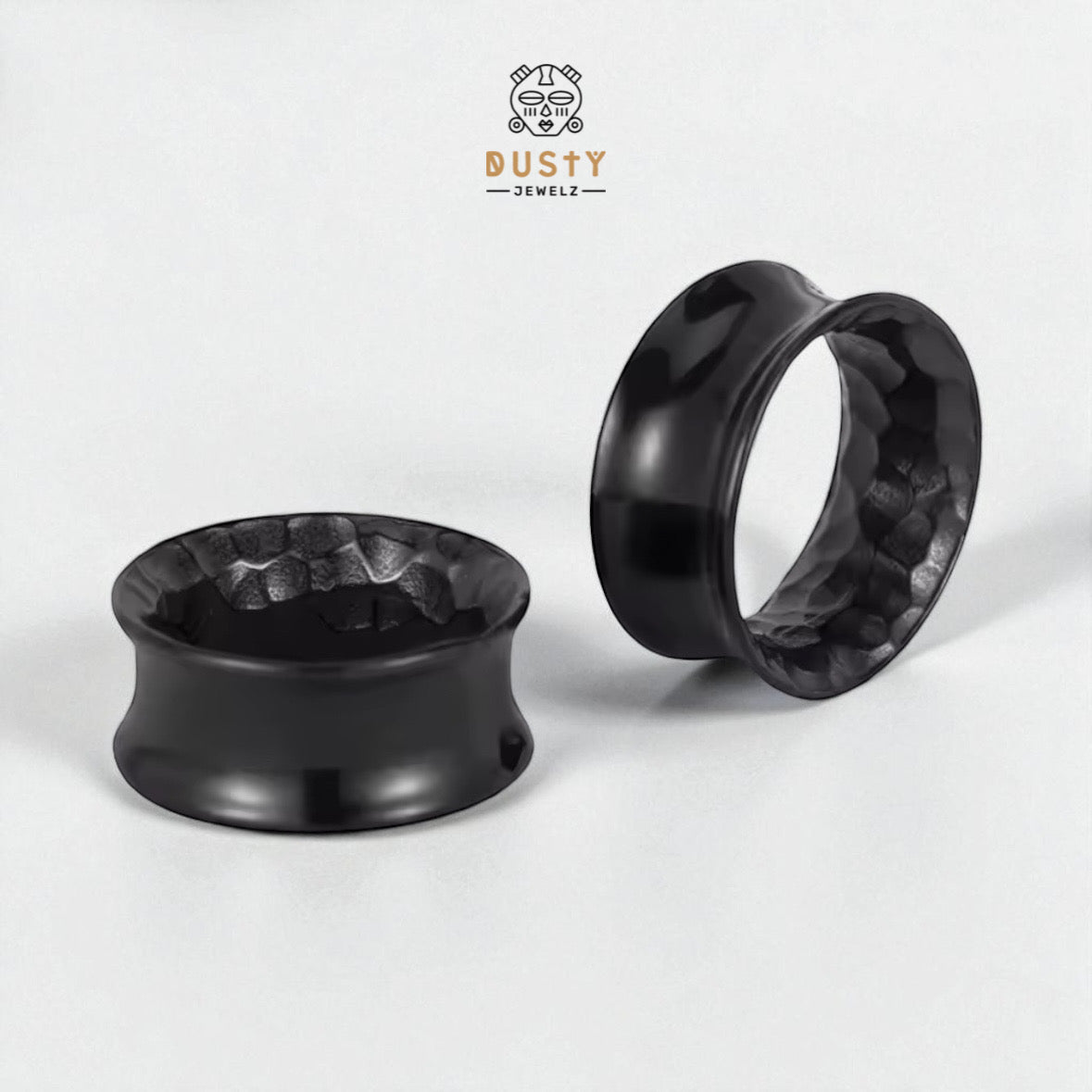 Hammered Flared Stainless Steel Tunnels