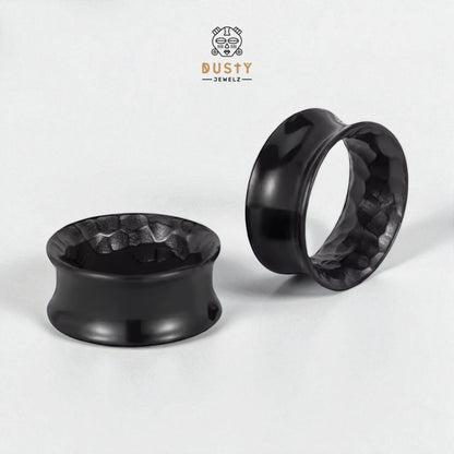 Hammered Flared Stainless Steel Tunnels