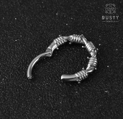 Barbed Wire Hinged Septum Ring Clicker | G23