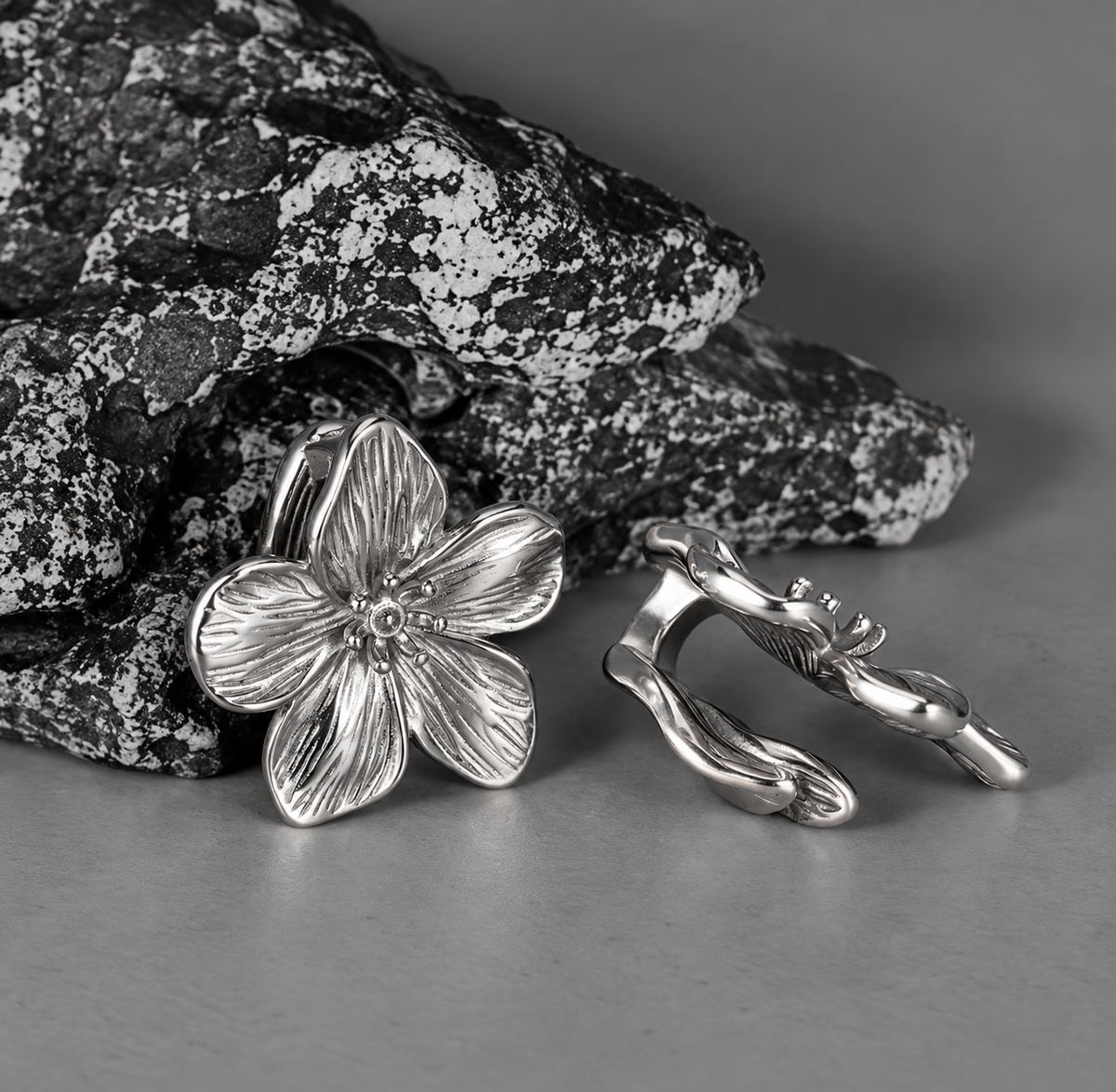 Floral Ear Weights for Stretched Ears | 12mm Lobe Hangers