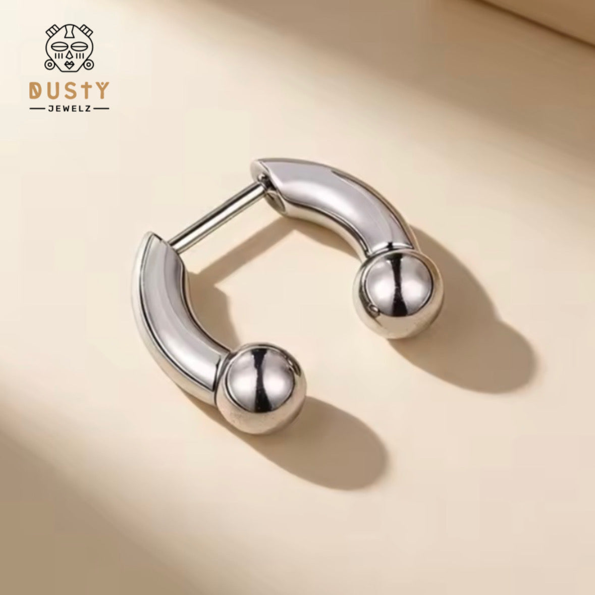 Chunky Faux Septum Ring – 16G Stretched Illusion Look