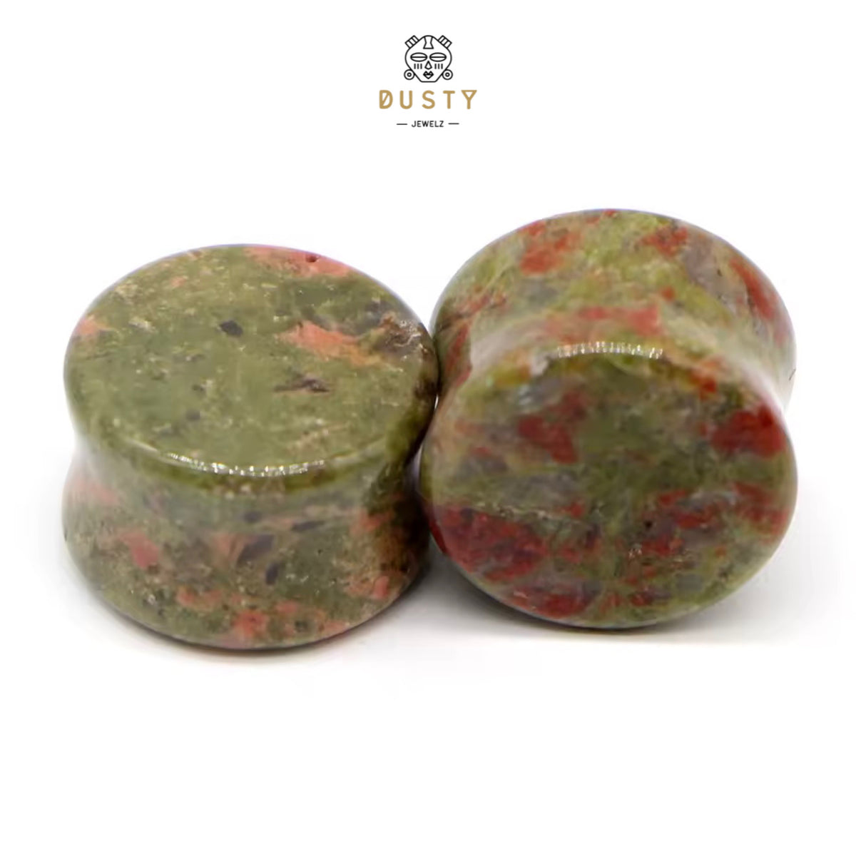 Unakite Stone Double Flared Plugs | 6–16mm