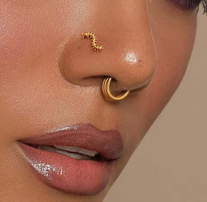 Centipede Cartilage Stud | Titanium | 16G | Push-In or Internally Threaded