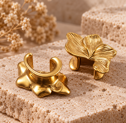 Flower Petal Saddle Ear Plugs – Stainless Steel