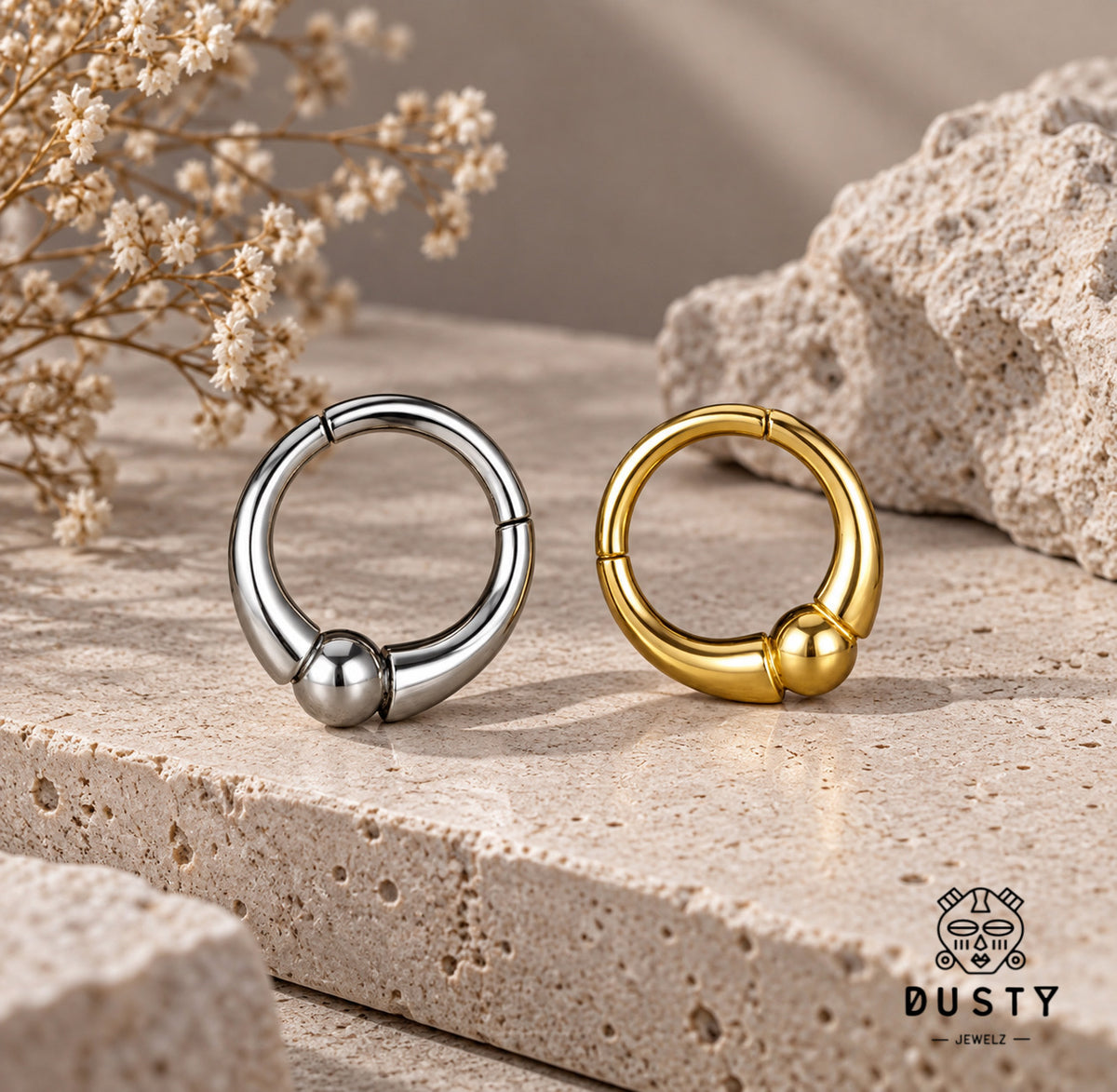 Chunky Captive Ball Clicker Ring | 16G Septum