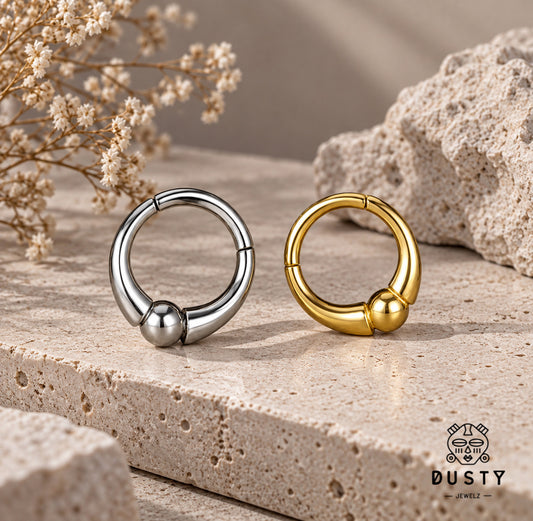 Chunky Captive Ball Clicker Ring | 16G Septum
