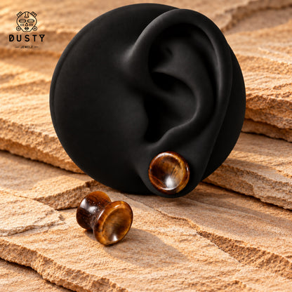 Tiger’s Eye Concave Stone Plugs | Double Flare | 6-25mm