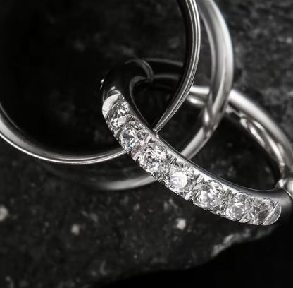 Tunnels And Ring Stack Set | Eyelets With CZ Dangle Rings
