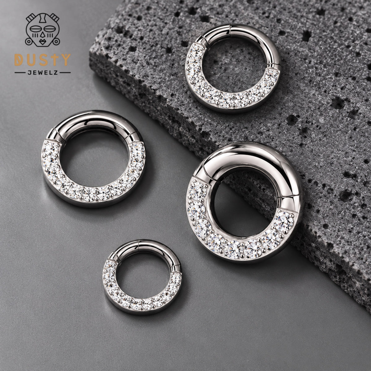 CZ Hinged Segment Ring – Chunky Septum & Stretched Piercing Clicker