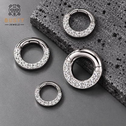 CZ Hinged Segment Ring – Chunky Septum & Stretched Piercing Clicker