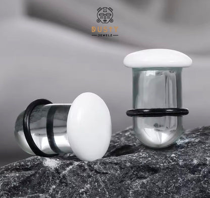 Glass Stretching Plugs | Single Flare | Rubber O - Ring