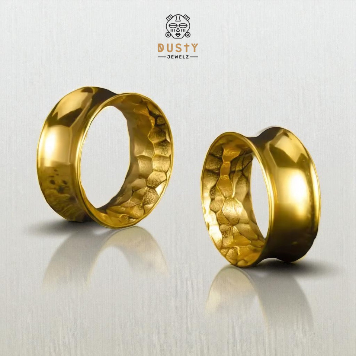 Hammered Flared Stainless Steel Tunnels