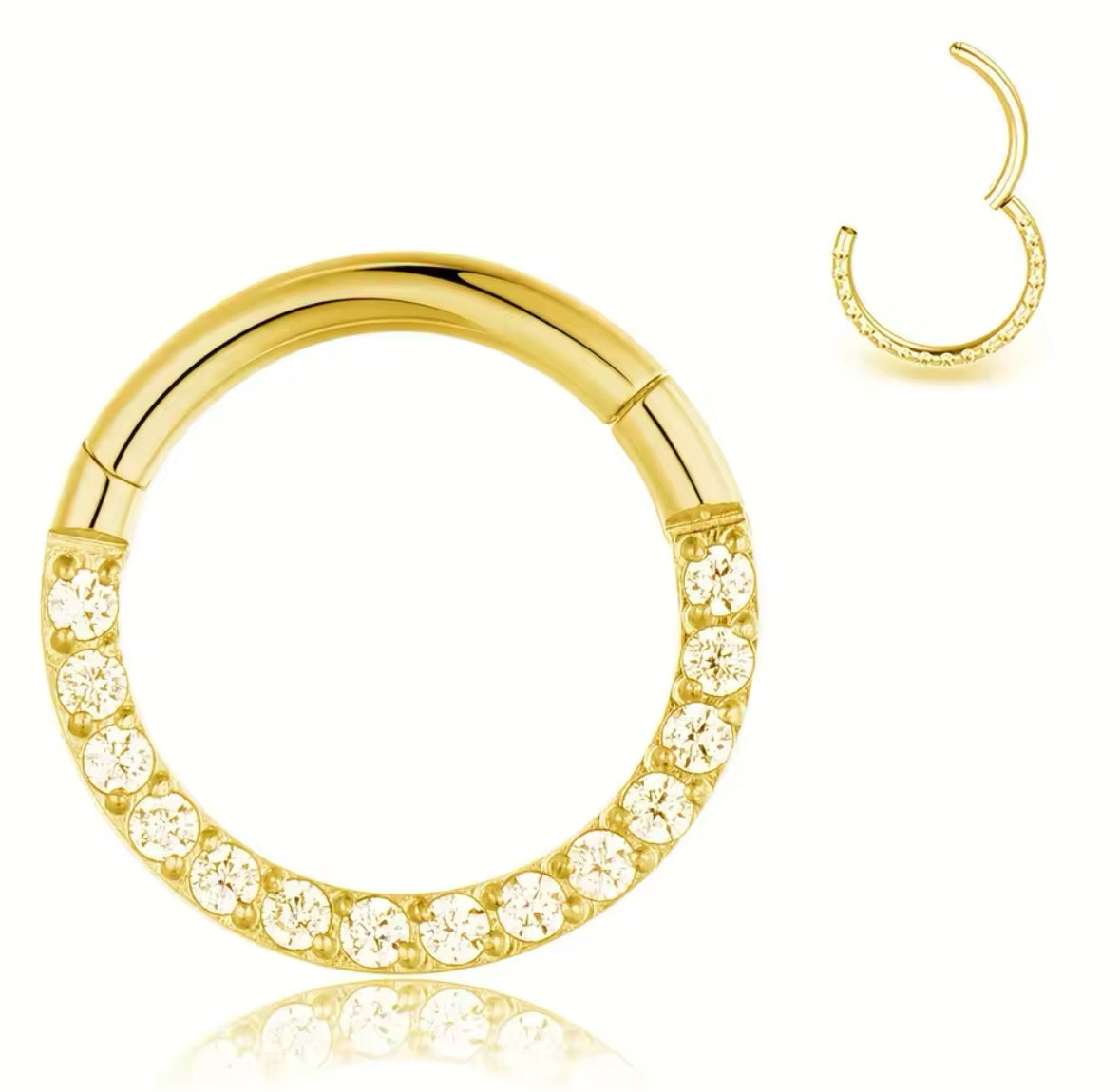 CZ Crystal Paved Septum Clicker