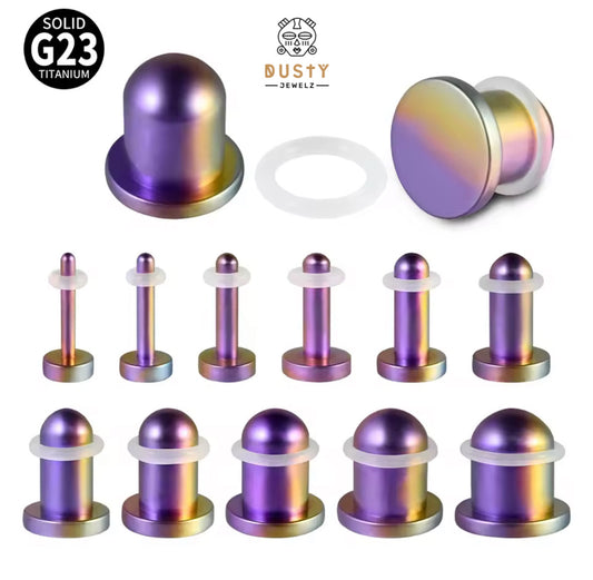 Rainbow Single Flare Plugs | TITANIUM