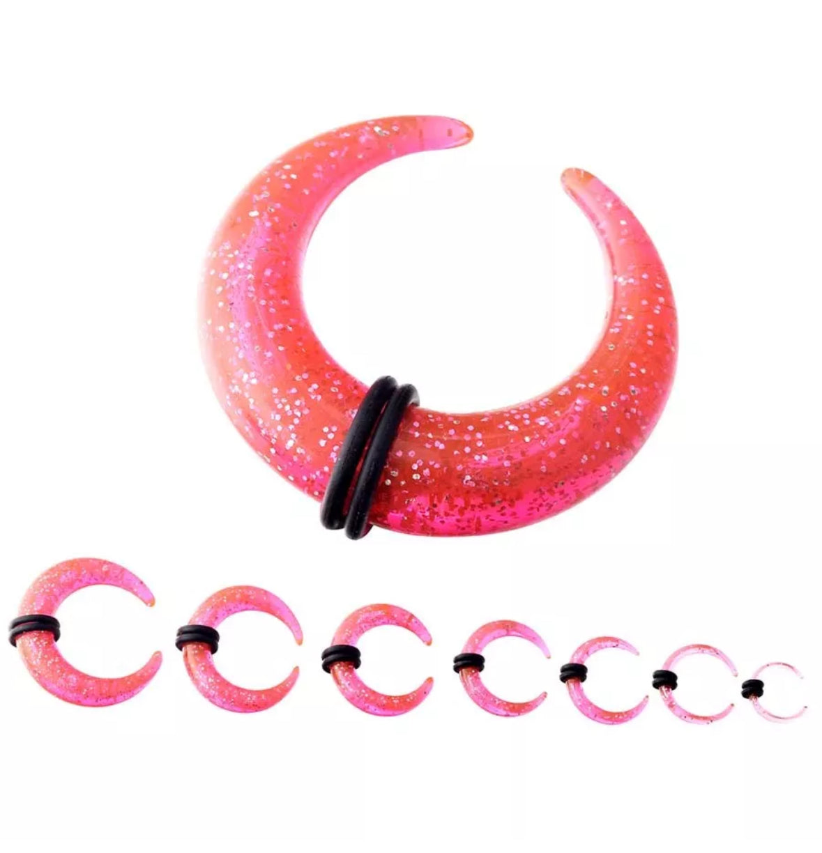 Glitter Bull Taper Septum Pincher | Acrylic Crescent Taper