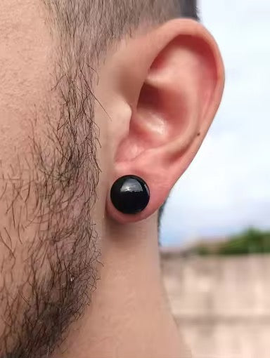 Black Glass Single Flare Dead Stretching Plug | Half Sizes