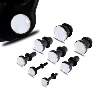 Shell Inlay Single Flare Steel Plugs | Dead Stretching Plug | Half Sizes