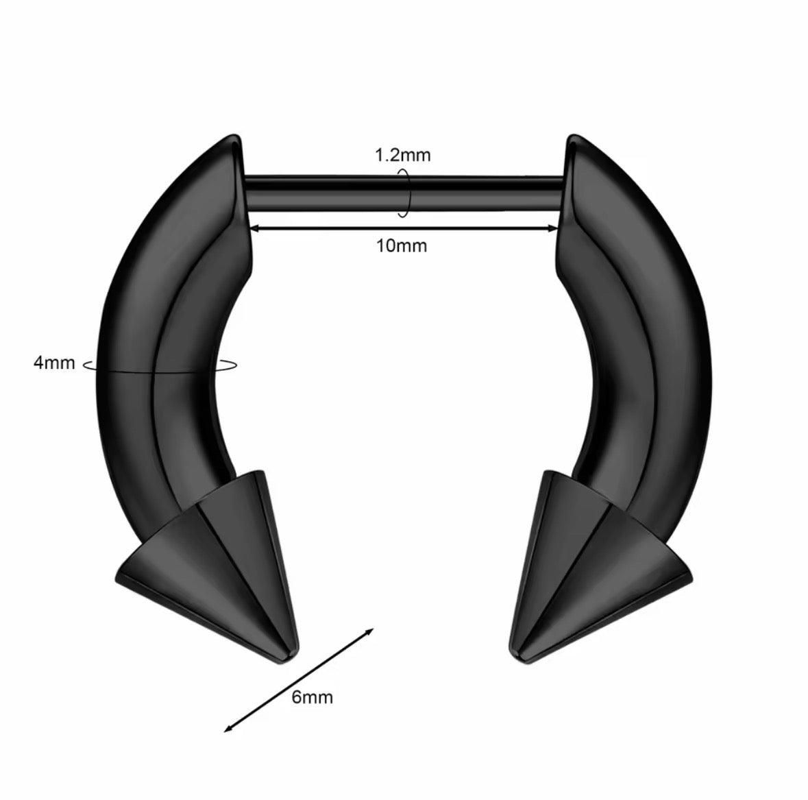 Faux Spike Septum Ring 16G – Stretched Illusion Look