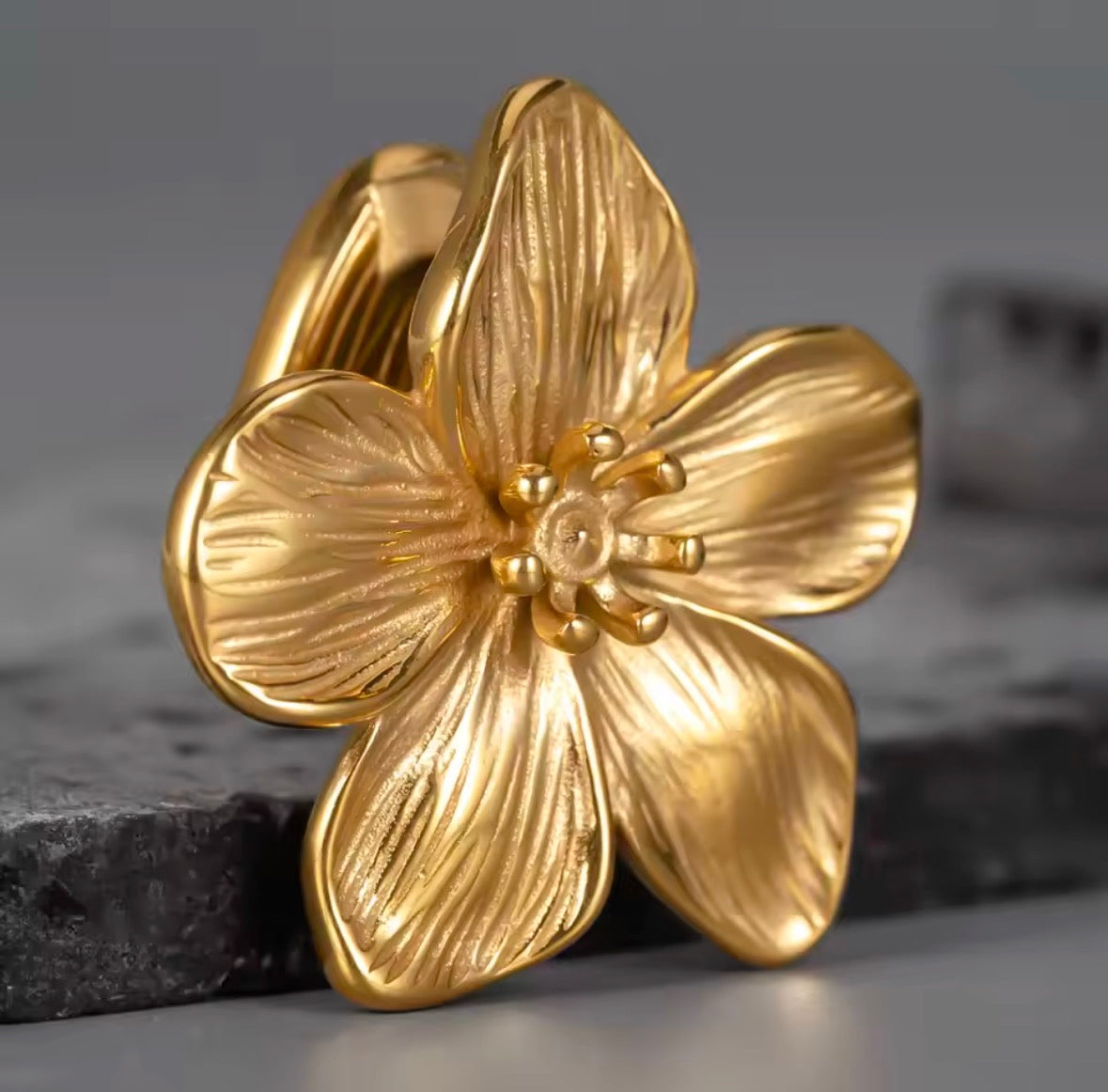 Floral Ear Weights for Stretched Ears | 12mm Lobe Hangers