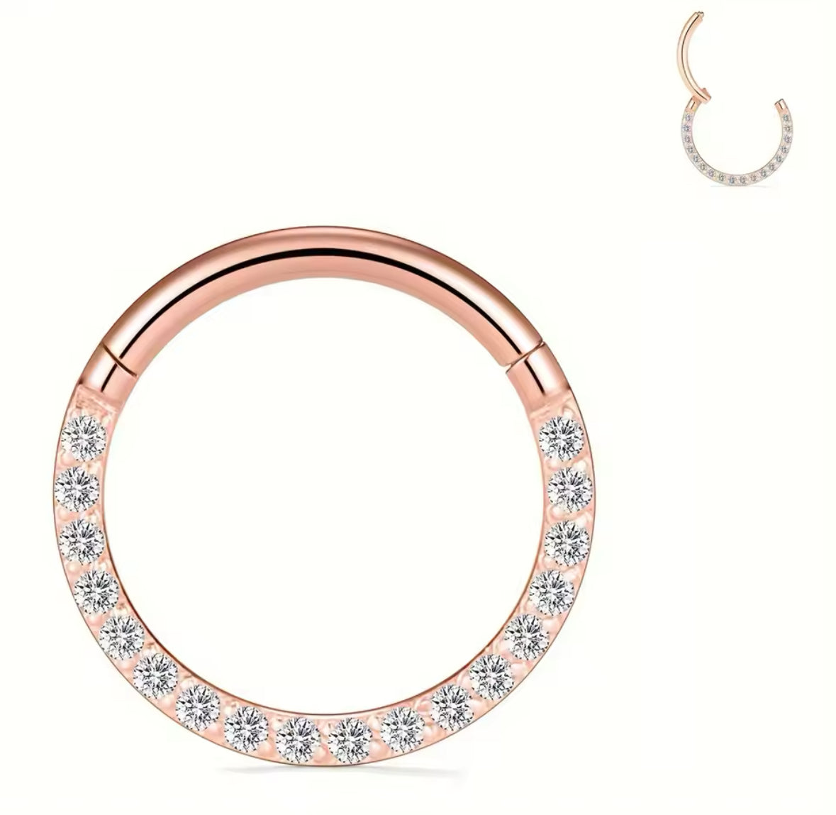 CZ Crystal Paved Septum Clicker