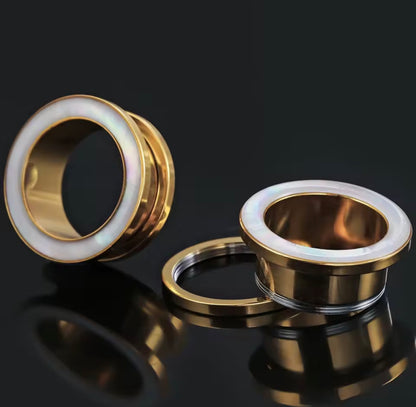Iridescent Shell Stainless Steel Screw-Fit Plugs & Tunnels