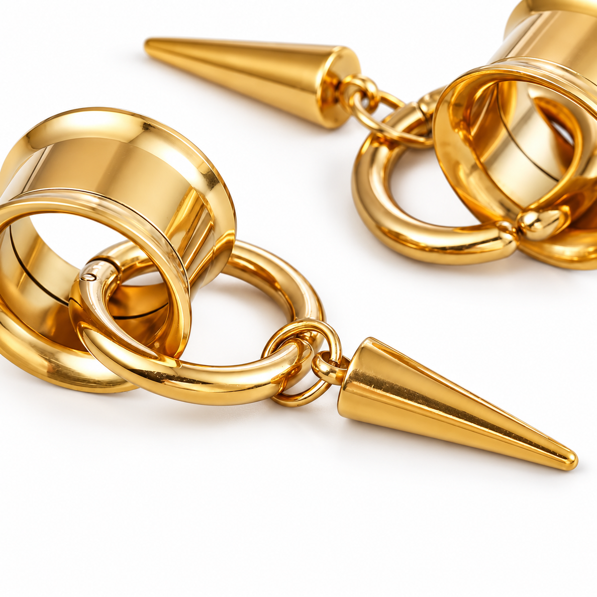 Spike Dangle Ear Tunnels with Removable Hinged Ring | 6–25mm