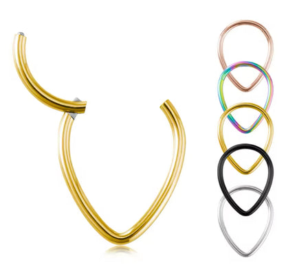 Teardrop Hinged Septum Clicker | 16g Stainless Steel