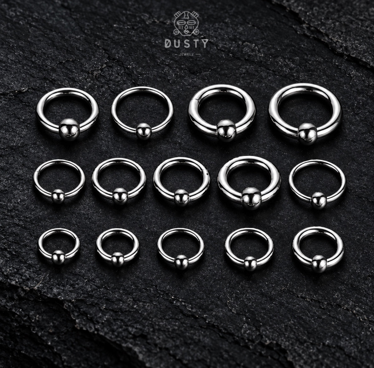Large Hinged Segment Ball Closure Ring | Stainless Steel 2-4mm