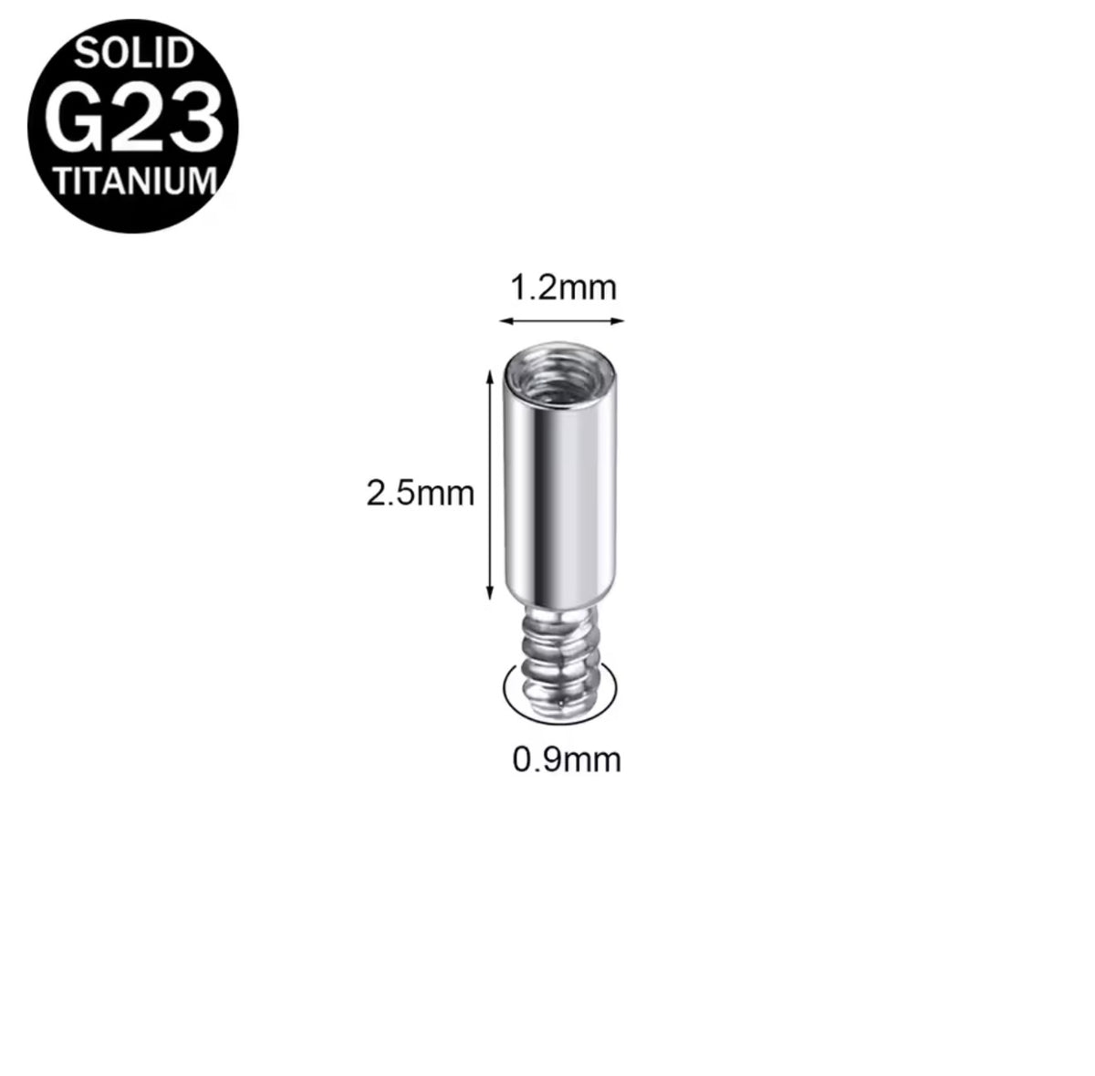 Titanium Threaded Piercing Bar Extension Connector