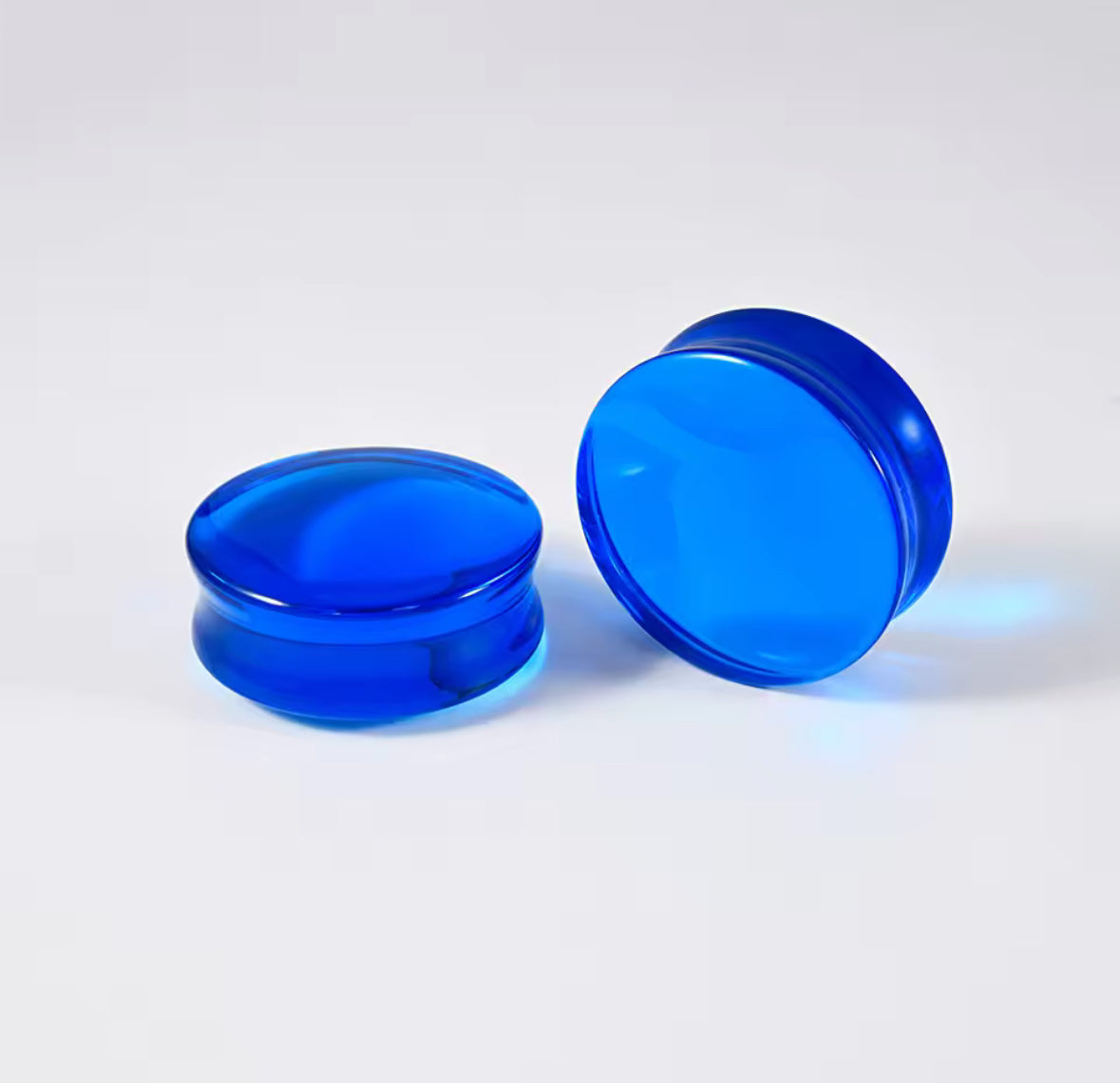 Blue Acrylic Plugs | Double Flare | 0G-30mm
