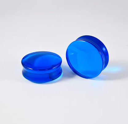 Blue Acrylic Plugs | Double Flare | 0G-30mm
