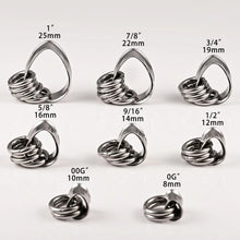 Load image into Gallery viewer, Teardrop Tunnels And Ring Stack Set | Steel Eyelets With Dangle Rings
