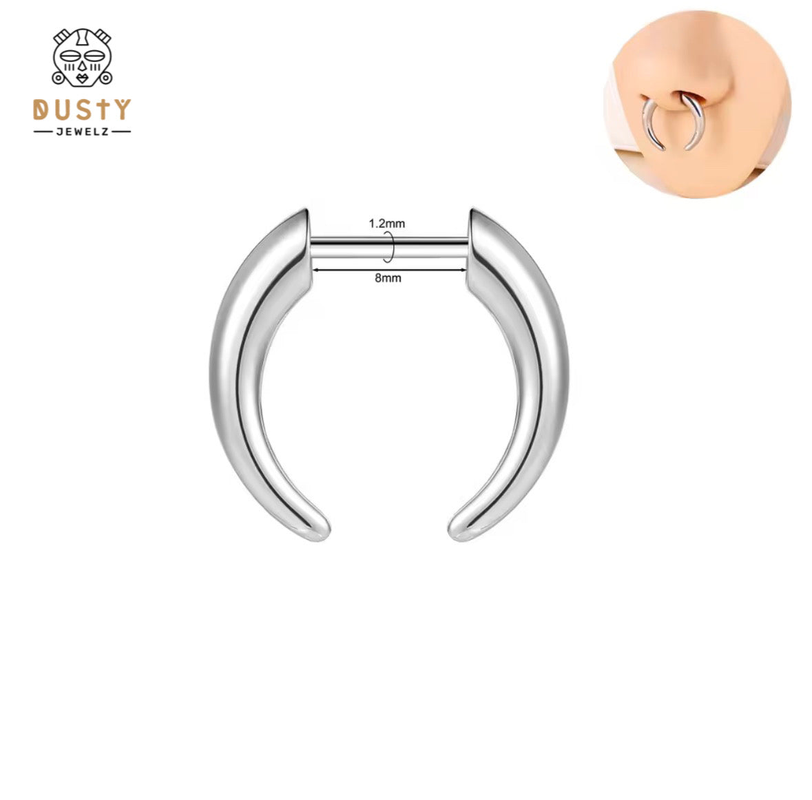 Faux Stretched Septum Pincher – 16G Illusion Look