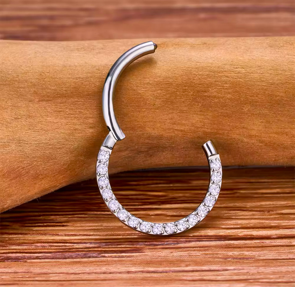 CZ Crystal Paved Septum Clicker