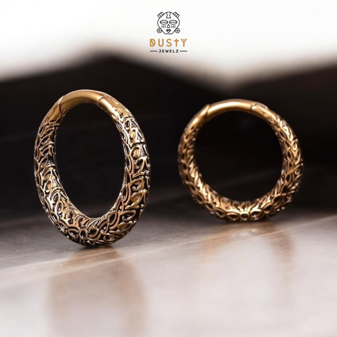 Carved Hoops Ear Weights | Vintage Hoop Hangers