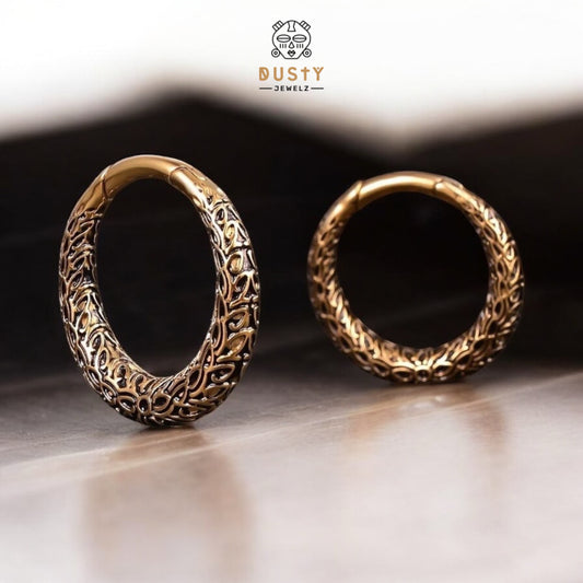 Carved Hoops Ear Weights | Vintage Hoop Hangers