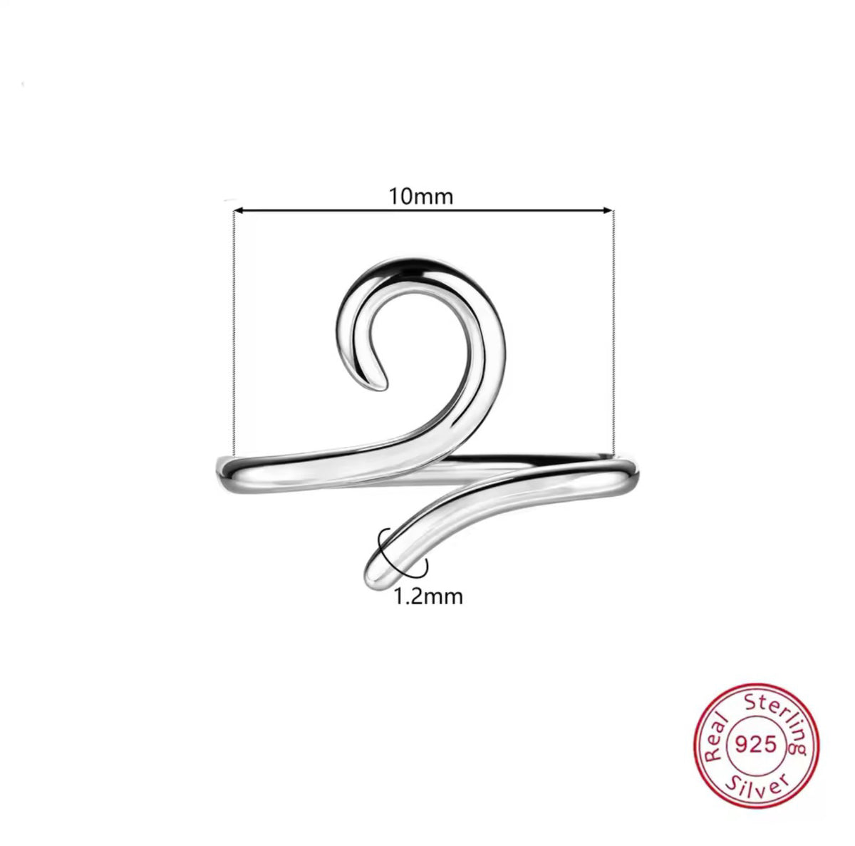 Spiral Bridge Piercing | 925 Sterling Silver | 16G