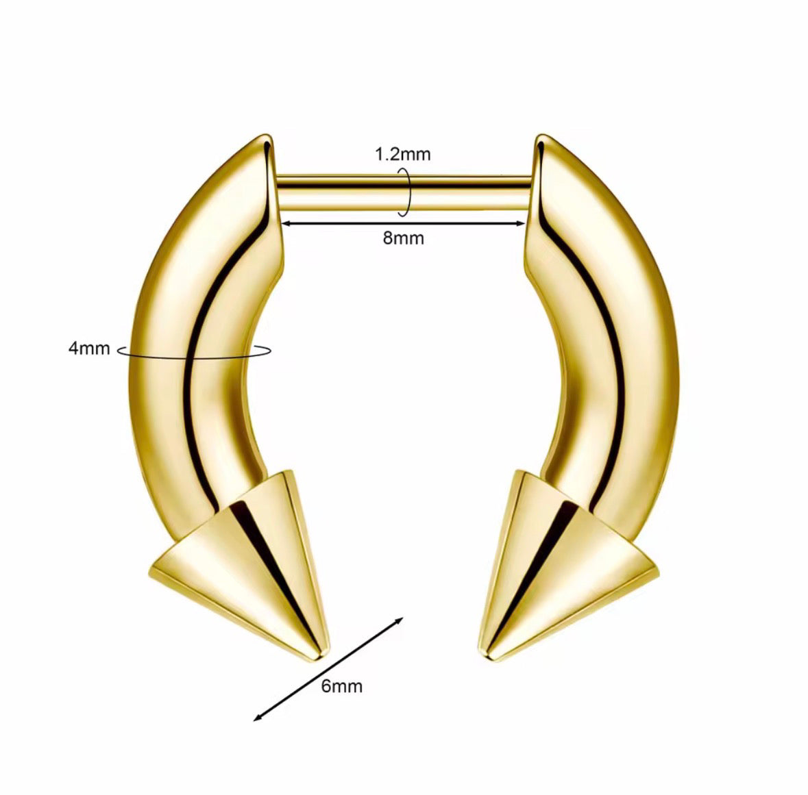 Faux Spike Septum Ring 16G – Stretched Illusion Look
