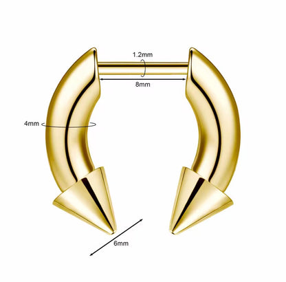 Faux Spike Septum Ring 16G – Stretched Illusion Look
