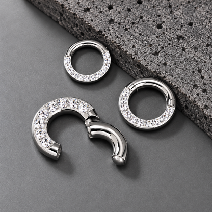 CZ Hinged Segment Ring – Chunky Septum & Stretched Piercing Clicker