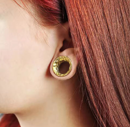 Hammered Flared Stainless Steel Tunnels