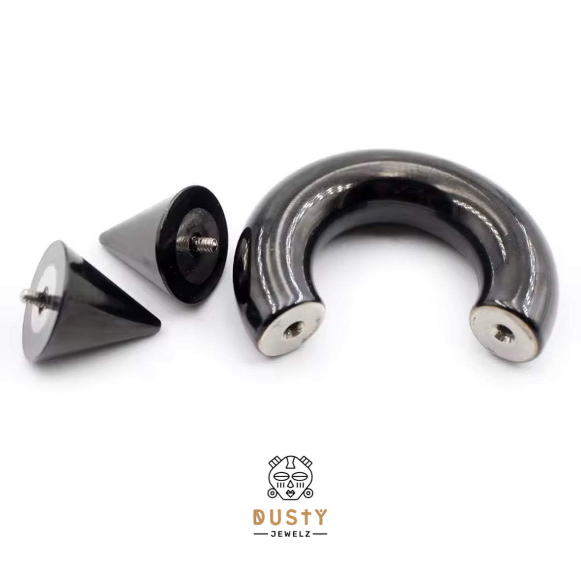 Spiked Circular Barbell | Heavy Gauged Horseshoe