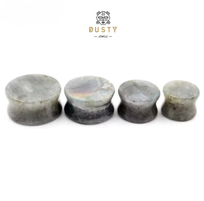 Spectrolite Stone Double Flared Plugs | 6–16mm