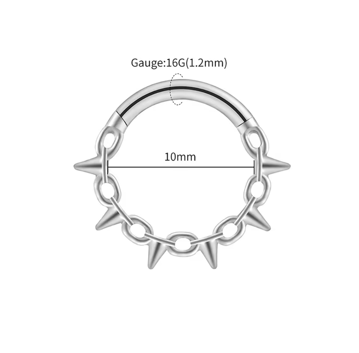 Spike Chain Hinged Septum Ring Clicker | G23