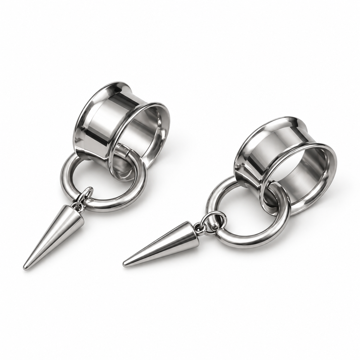 Spike Dangle Ear Tunnels with Removable Hinged Ring | 6–25mm